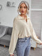 Zipper Drawstring Lapel Knit Pullover Polo Shirt - ROUTINE FASHION